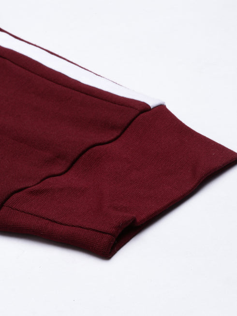 Burgundy Solid Track Pant